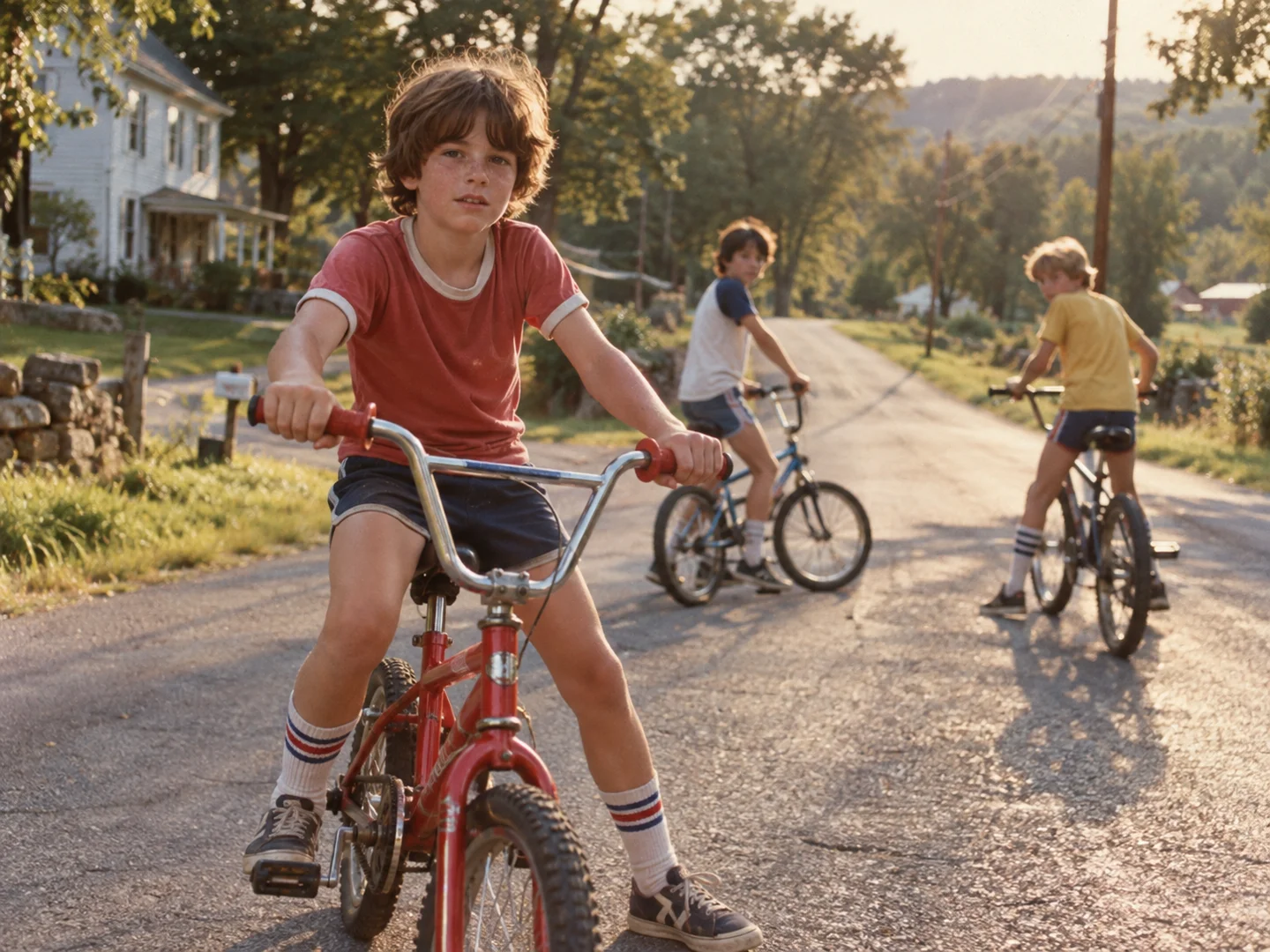 A boy with his BMX bike on a summer afternoon in 1985